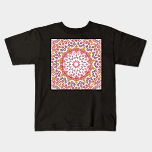 Flower and Hearts valentines and spring Kaleidoscope pattern (Seamless) 12 Kids T-Shirt